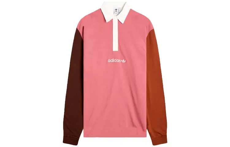 Adidas Originals Polo Shirts Women's Pink Polo Collar Moderate Straight Fit