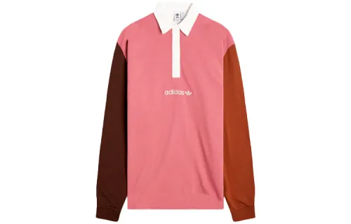 Adidas Originals Polo Shirts Women's Pink Polo Collar Moderate Straight Fit