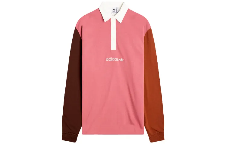 Adidas Originals Polo Shirts Women's Pink Polo Collar Moderate Straight Fit