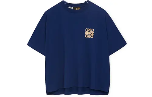 LOEWE T Shirts Women's Blue Crew Neck Moderate Straight Fit