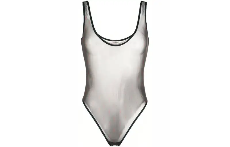 【Previous Season】Monogram tulle jersey sheer body