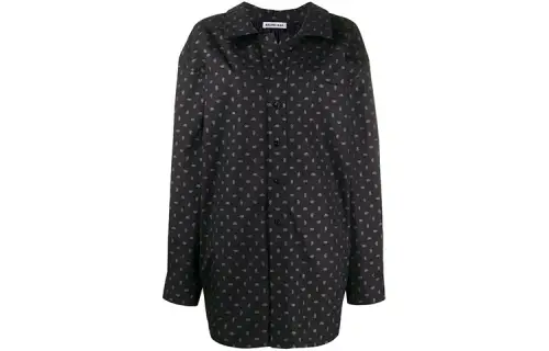 Balenciaga Shirts Women's Black Square Collar Moderate Shirt