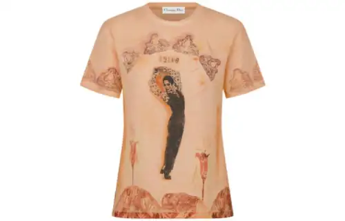 DIOR T Shirts Women's Beige Crew Neck