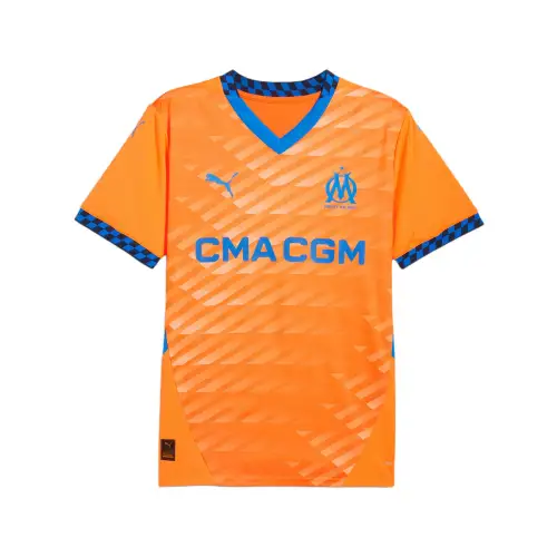 PUMA Olympique De Marseille Soccer Jersey Men's Neon Orange