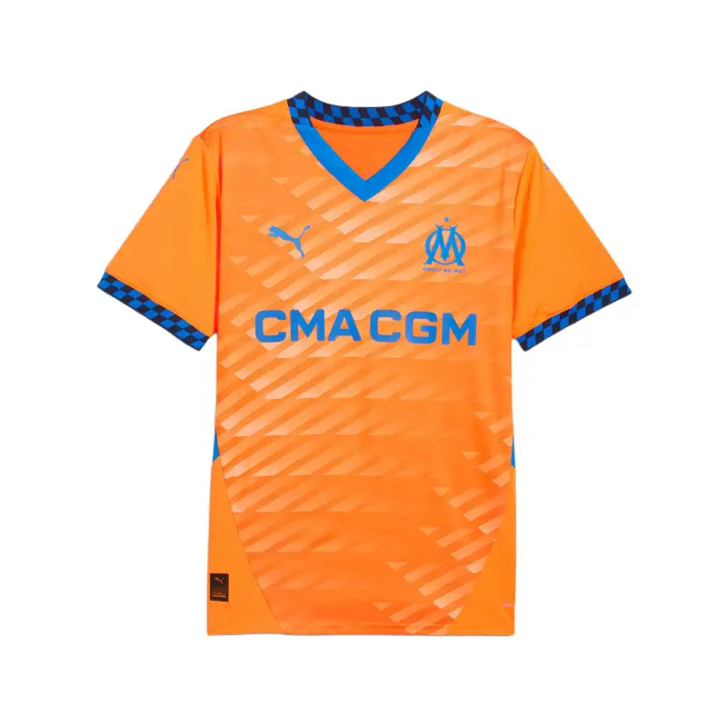 PUMA Olympique De Marseille Soccer Jersey Men's Neon Orange