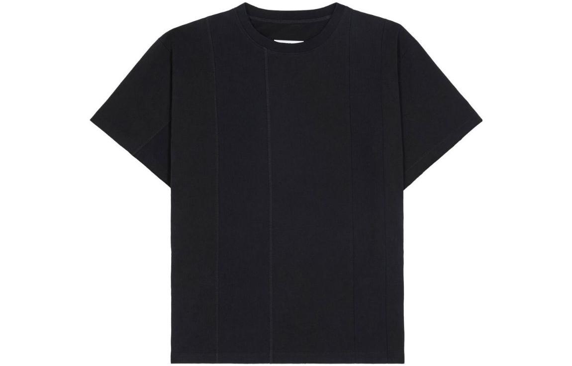 MM6 Maison Margiela Black T-shirt with a round collar, with short sleeve