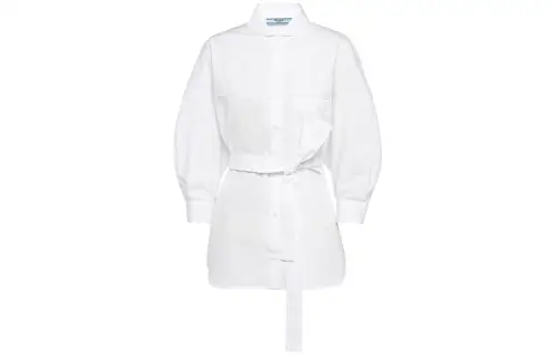 PRADA Shirts Women's White Lapel Moderate Other