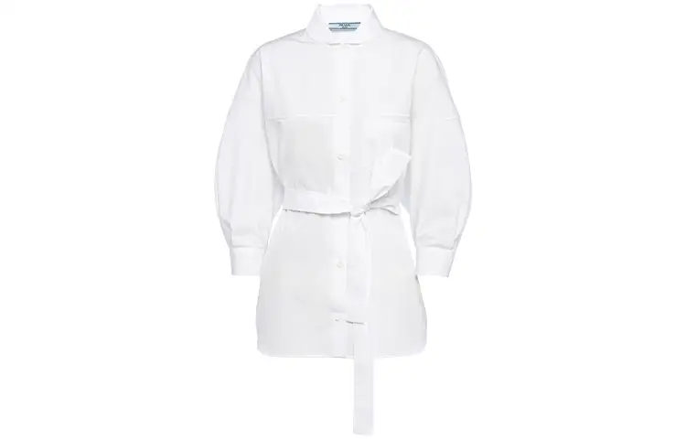 PRADA Shirts Women's White Lapel Moderate Other
