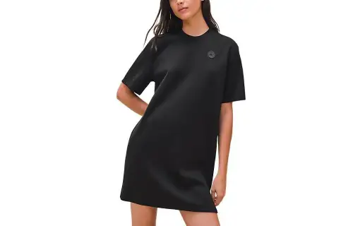HERMES Drop Shoulder Sleeve T Shirt Women's Black