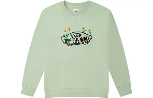 Vans Sweatshirts Women's Green Crew Neck Moderate Regular