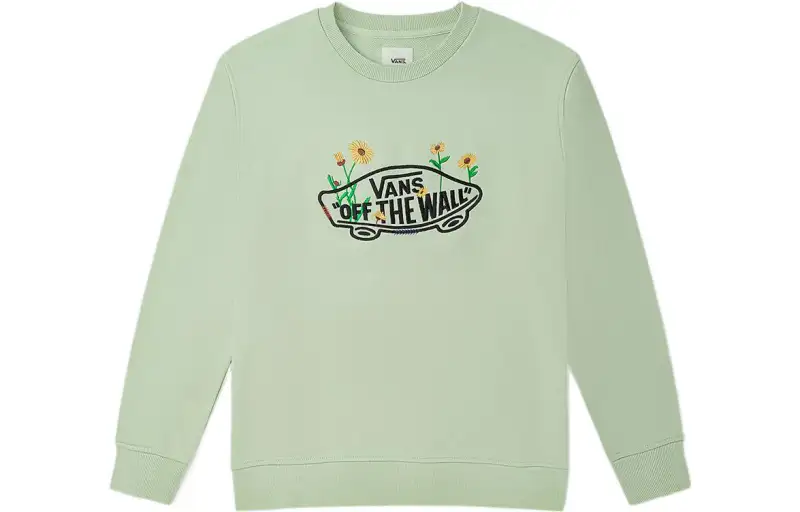 Vans Sweatshirts Women's Green Crew Neck Moderate Regular