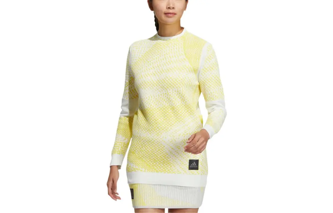 Adidas Knitwear Women's Yellow Crew Neck Moderate Other