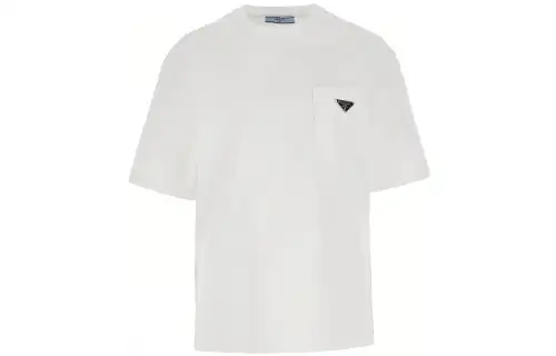 PRADA Drop Shoulder Sleeve T Shirt Women's White