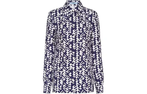 PRADA Shirts Women's Blue Lapel Moderate Shirt