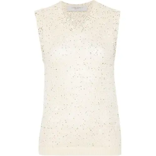 Golden Goose Sequined Mesh Knitted Tank Top