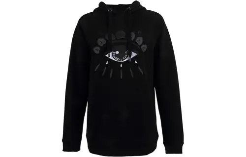 KENZO Sweatshirts Women's Black Hooded Moderate Regular