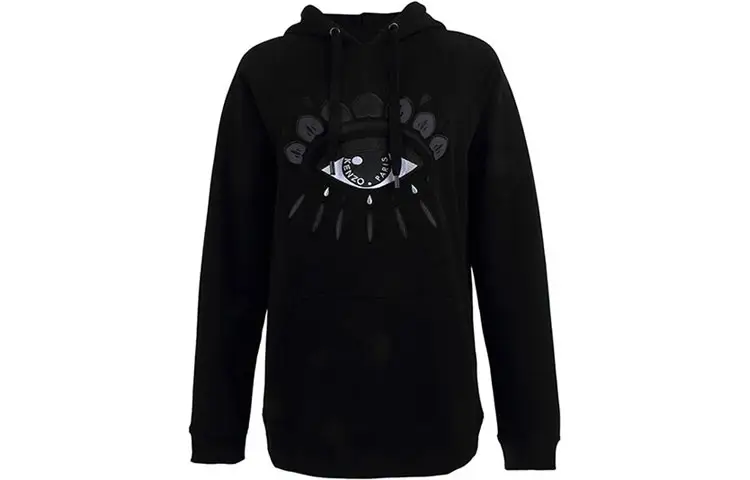 KENZO Sweatshirts Women's Black Hooded Moderate Regular