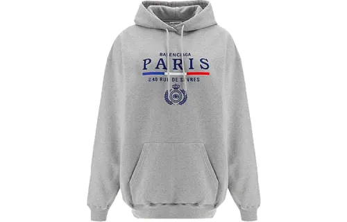 Balenciaga Sweatshirts Women's Gray Hooded Moderate Regular