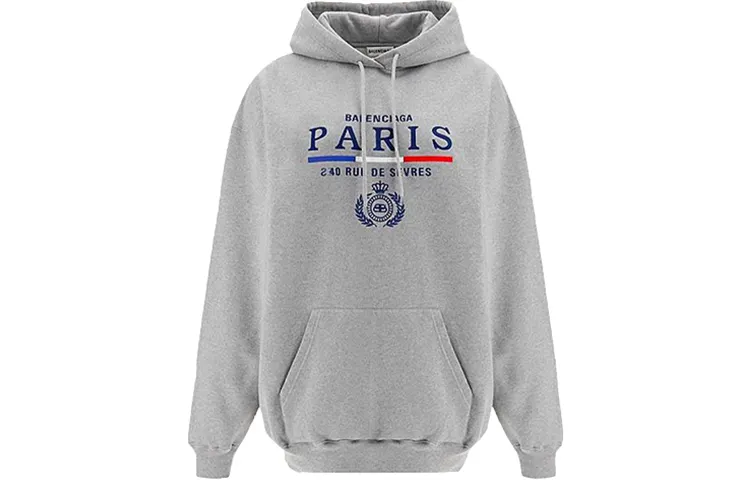 Balenciaga Sweatshirts Women's Gray Hooded Moderate Regular