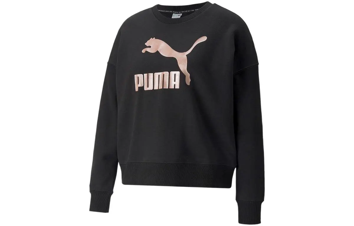 PUMA Sweatshirts Women's Black Crew Neck Moderate Other
