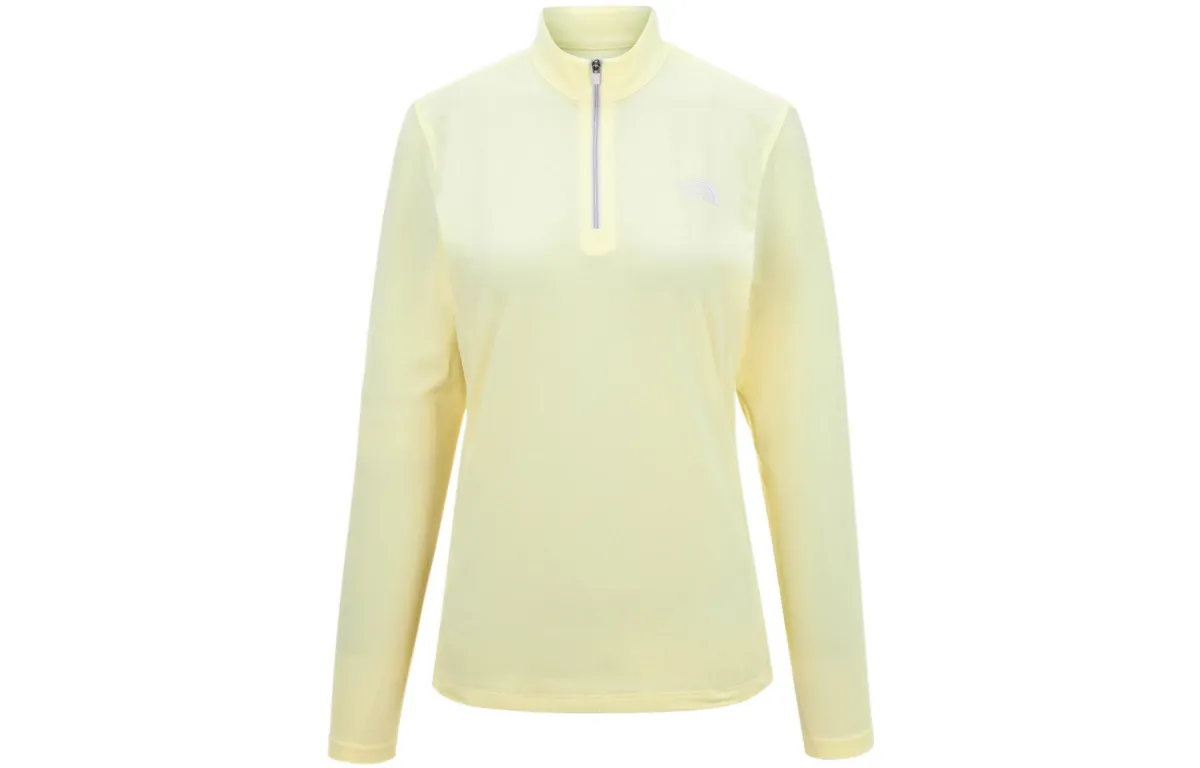 THE NORTH FACE T-Shirts Women's Yellow Stand Collar Moderate Straight Fit