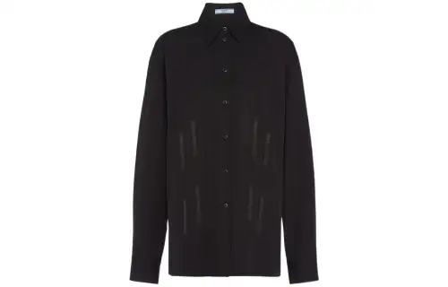 PRADA Shirts Women's Black Lapel Moderate Shirt