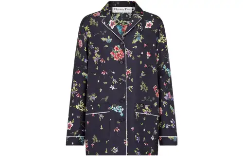 DIOR Quarterly New Products Shirts Women's Navy Suit Collar Shirt