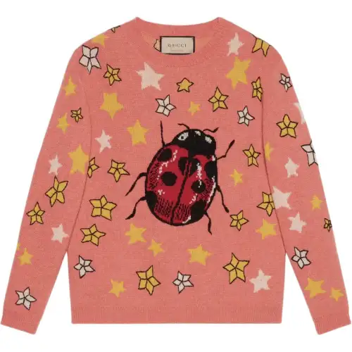 GUCCI Sweaters Women's Pink Crew Neck Moderate Other