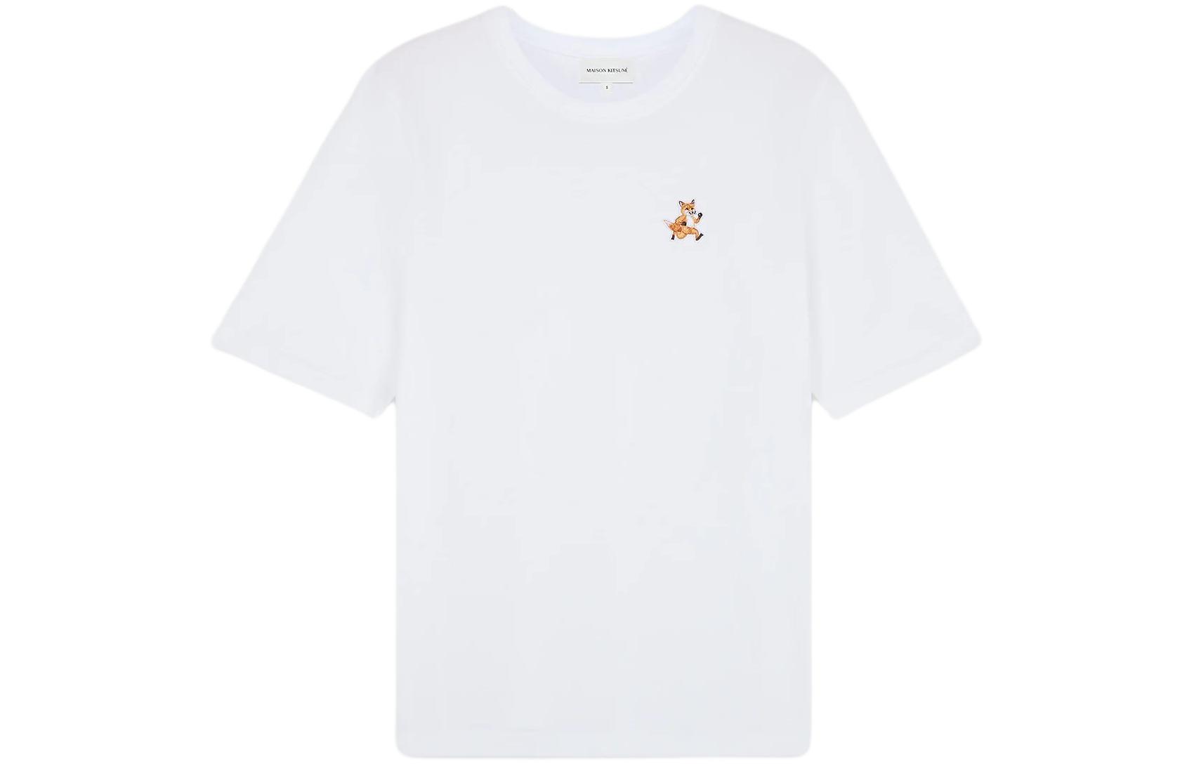 Женская футболка Maison Kitsune С вышивкой (белая)