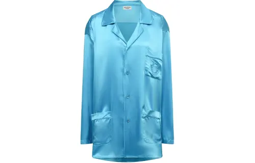 Balenciaga Shirts Women's Royal Blue Lapel Moderate Shirt