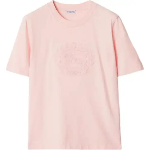 Burberry logo embroidered cotton t-shirt