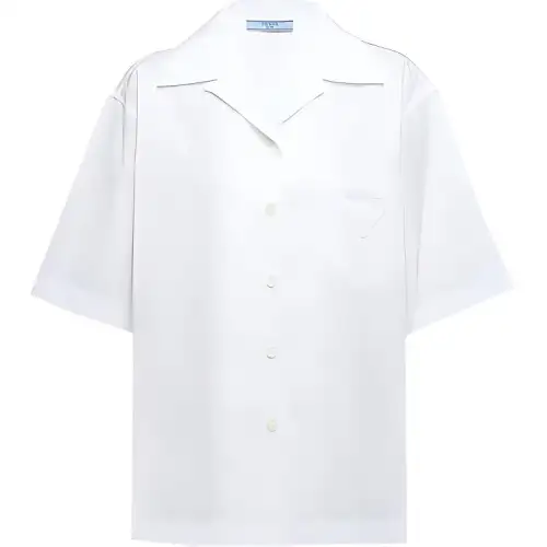 PRADA Shirts Women's White Cuban Collar Moderate Other