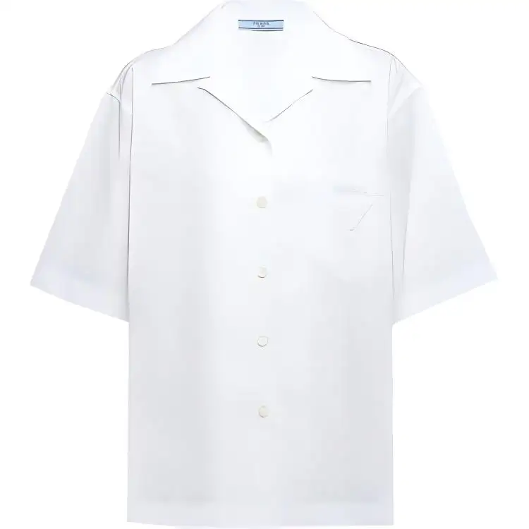 PRADA Shirts Women's White Cuban Collar Moderate Other