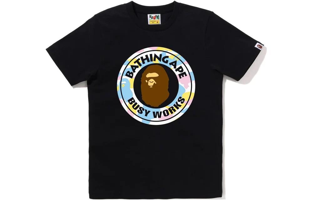 Bape Women'ss New Multi Camo Busy Works Tee Black
