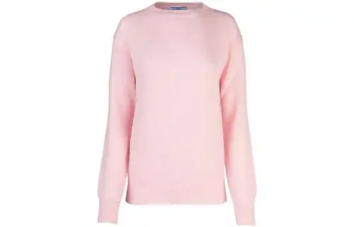 PRADA Cashmere Sweaters Women's Pink Crew Neck Moderate