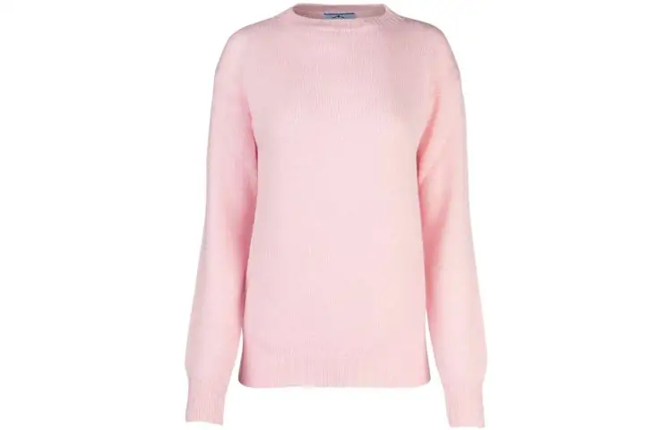 PRADA Cashmere Sweaters Women's Pink Crew Neck Moderate