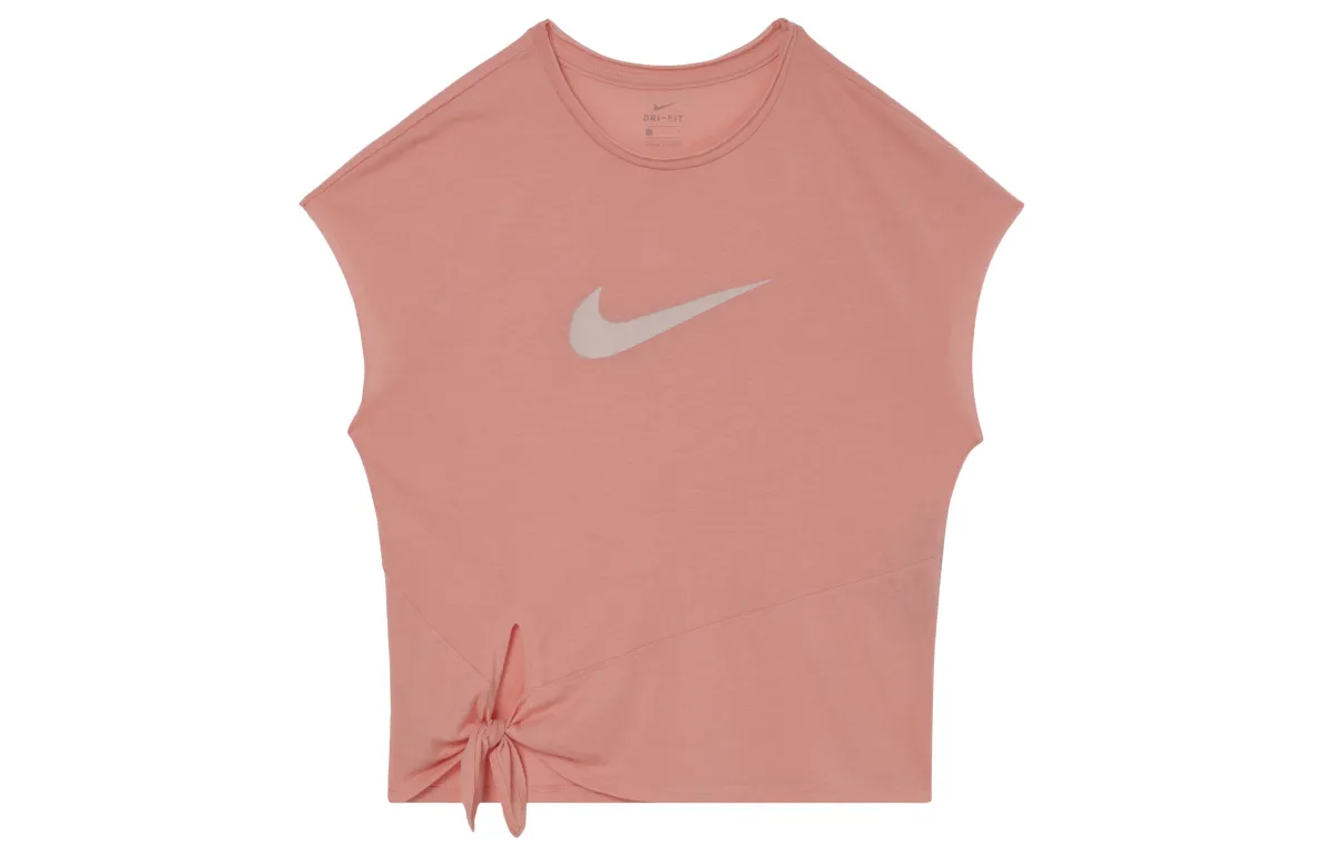Nike T-Shirts Women's Pink Crew Neck Moderate Nipped-in Waist
