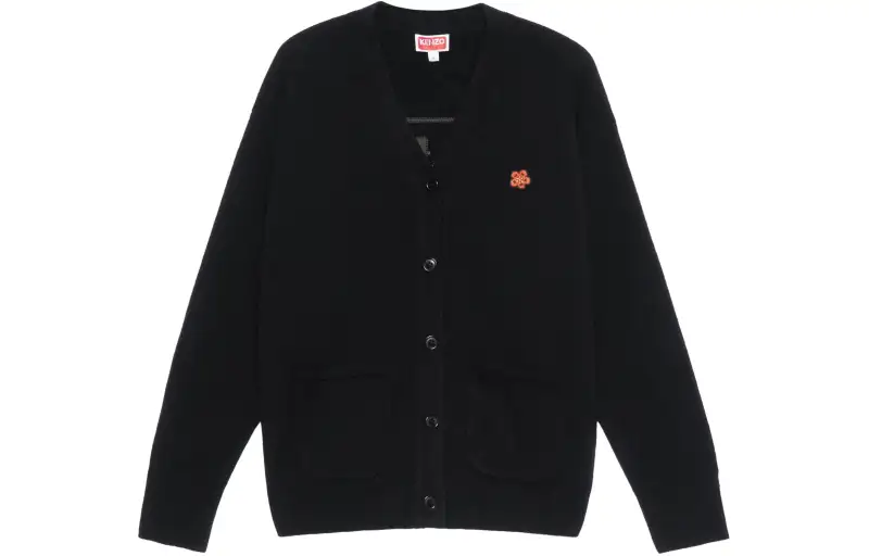 KENZO Logo Embroidered Button Up Knitted Cardigan