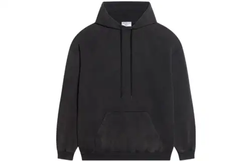 Balenciaga Sweatshirts Women's Black Hooded Moderate Regular