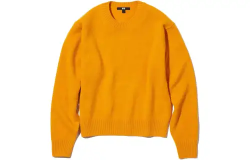 UNIQLO Sweaters Women's Light Yellow Crew Neck Moderate Other