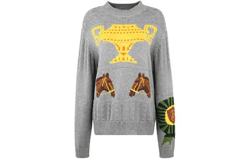 Burberry Cashmere Sweaters Women's Gray Crew Neck Moderate