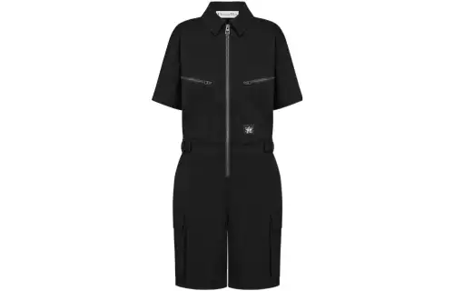 DIOR Quarterly New Products Bodysuits Women's Black Polo Collar