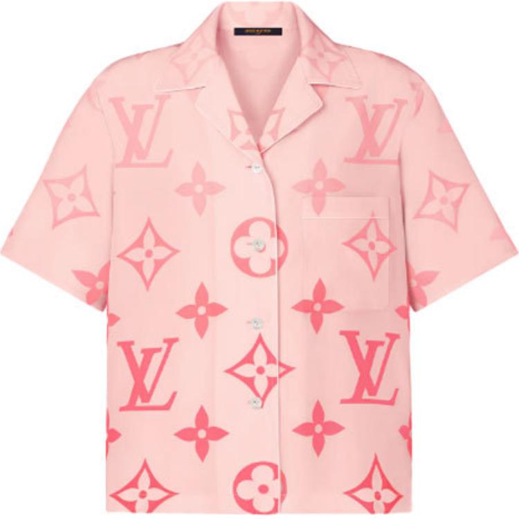 Женская рубашка Louis Vuitton С коротким рукавом (розовая)