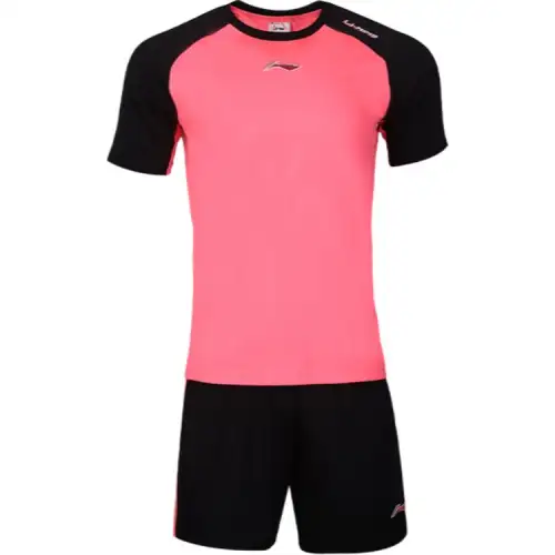 Li Ning Soccer Jersey Set Men's Neon Pink/Black