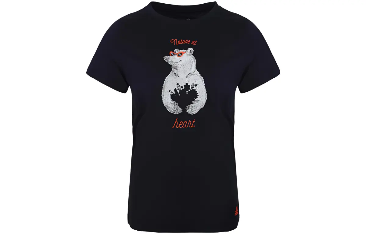 Adidas T-Shirts Women's Black Crew Neck Moderate Straight Fit