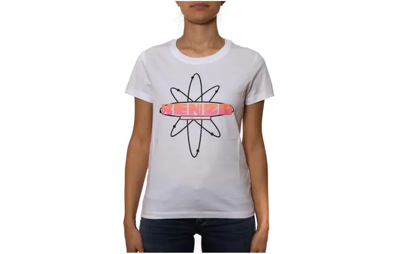 KENZO T Shirts Women's White Crew Neck Moderate Straight Fit