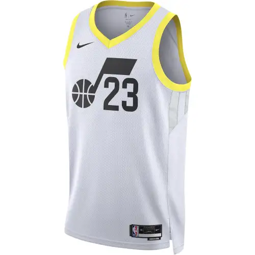 Nike NBA Utah Jazz 2022/23 season Association version alphanumeric print color palette V-neck breathable quick-drying basketball vest men's white