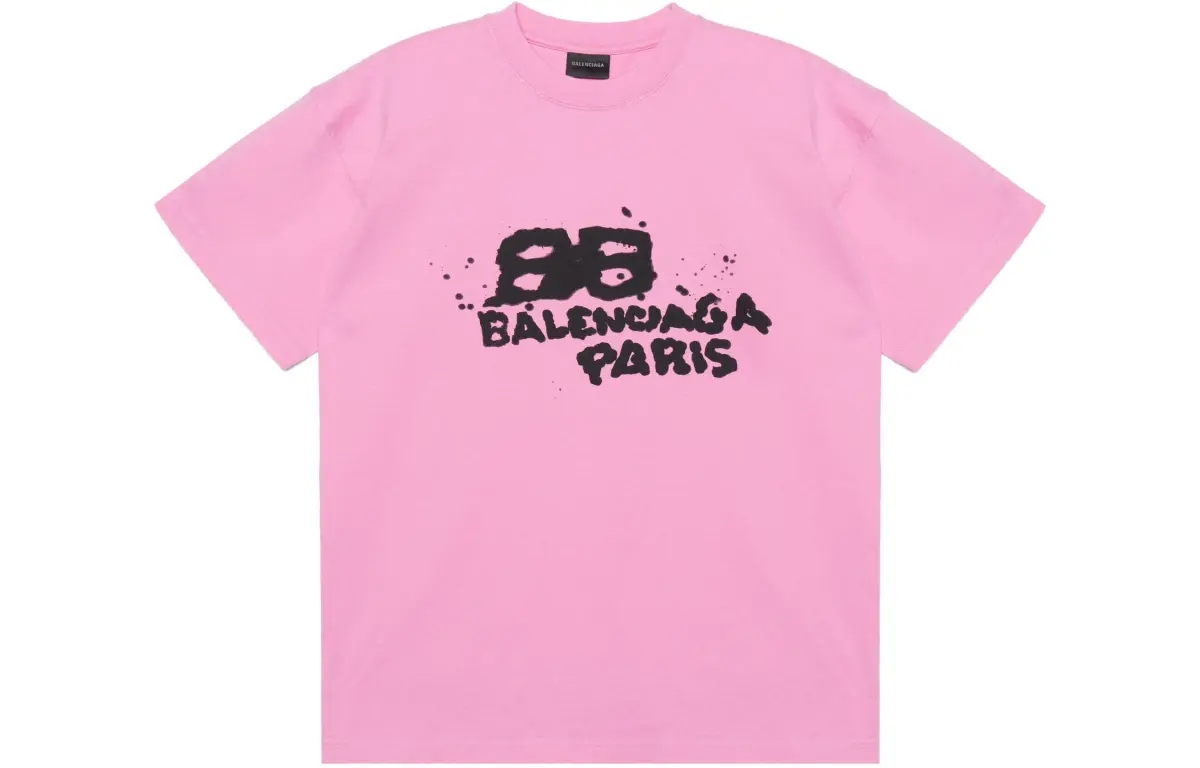 Balenciaga T Shirt Women's Pink Loose Fit