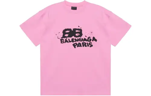 Balenciaga T Shirt Women's Pink Loose Fit