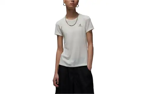 Jordan T Shirts Women's White Crew Neck Moderate Straight Fit
